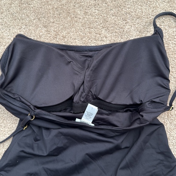 Andie The Amalfi Classic Black Scoop Neck Padded One Piece Swimsuit Size Large - Picture 6 of 9